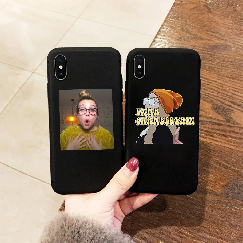 

Emma Chamberlain phone case not noing so hot cover case for iPhone 9 9 plus X XS 6 6s 7 Plus 5s for Samsung s8 s9 plus S7 Edge