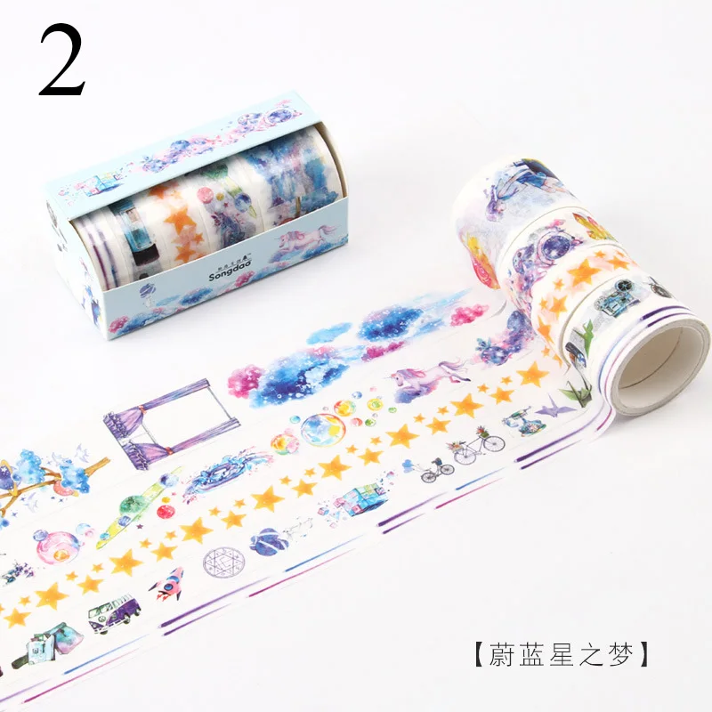 4 шт./компл. Kawaii DIY Маскировка листьев лента милый декоративный скотч с цветочным принтом декоративная клейкая лента для малыша Скрапбукинг дневник Альбомы для фото - Цвет: 2