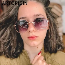 Rosie солнцезащитные очки для женщин Роскошные брендовые дизайнерские авиационные солнцезащитные очки без оправы солнечные очки okulary lentes de sol