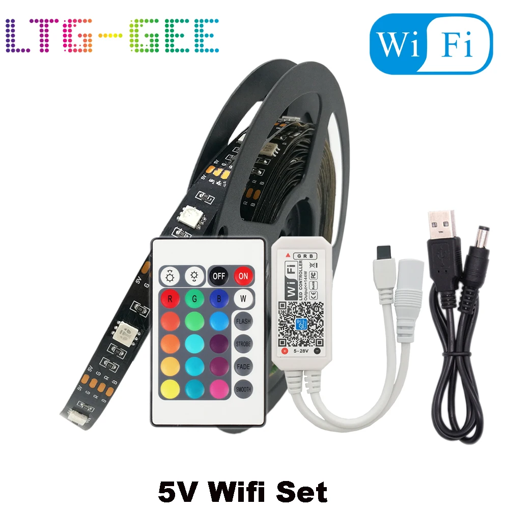

LTG-GEE DC 5V USB LED Strip 5050 Waterproof RGB LED Light Flexible 50CM 1M 2M add Remote Controller For TV Background Lighting