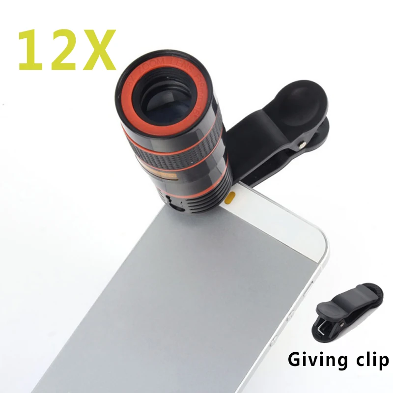 Universal Clip 12X Zoom Mobile Phone Telescope Lens Telepo