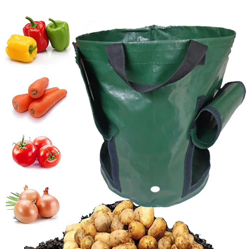 Garden Potato Grow Planter PE Container Bag Pouch Root Plant Growing Pot Side Window for garden Jardineria | Дом и сад