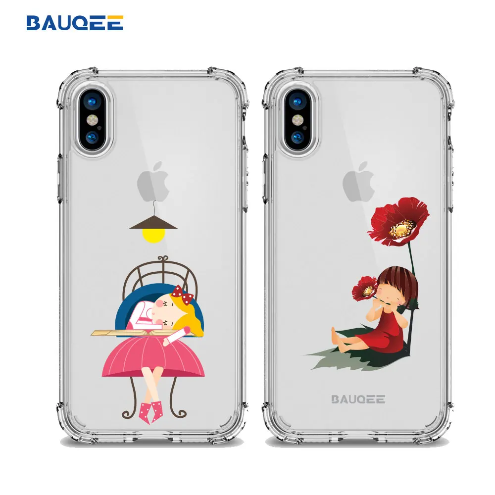 BAUQEE Back Cover Case For Iphone X Cute Girl Patterned Case