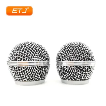

Microphone Relacement Polished Silver Ball Head Mesh 2pcs Microphone Grille Fits For shure sm 58 sm 58sk beta 58 beta58a