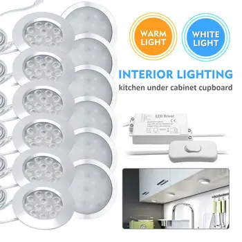 

12xCamper Caravan Van Interior LED Spot Lights For Volkswagen T4 T5 Bus Boat Motorhome light 12V 6500K