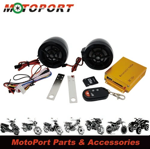 

Black Wireless Remote Control Digital Audio Player Motorcycle MP3