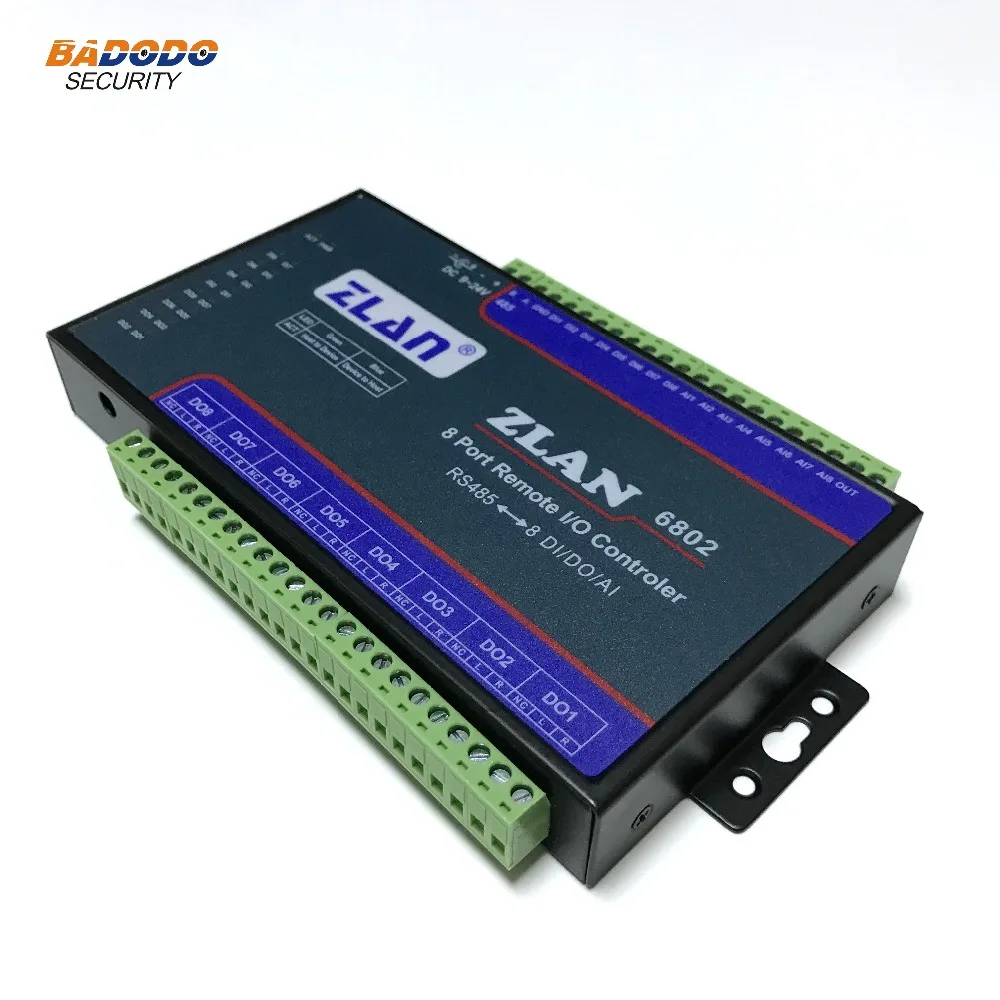 ZLAN6802 8 каналов порта дистанционного я контроллера ввода/вывода DI AI DO RS485 Ethernet Modbus I/O Модуль RTU/сборщик данных пульт дистанционного управления