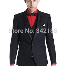 Новейшие стильные смокинги для жениха, черные, на одной пуговице, с отворотом, шафер жених, мужские свадебные/выпускные костюмы/индивидуальный костюм/лучший костюм