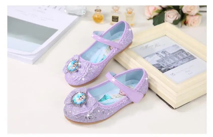Детская обувь для детей модная одежда для девочек принцессы весенние милые сандалии с дизайном «Эльза» Chaussure Enfants плоской подошве вечерние туфельки Эльзы EU 22-30