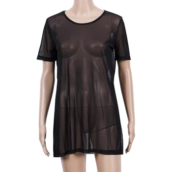Summer Sexy Women Half Sleeve Mesh See Through Shirts Casual Sexy Chiffon Beach Blouses Summer Sexy Women Half Sleeve Mesh See Through Shirts Casual Sexy Chiffon Beach Blouses