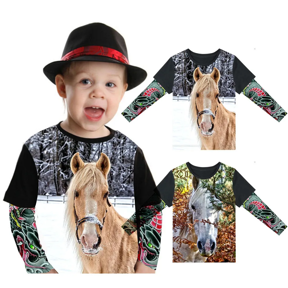 Г. Детская одежда футболка для мальчиков футболка с рисунком лошади для малышей, бренд, детская одежда с рукавами для девочек летняя детская одежда с татуировкой