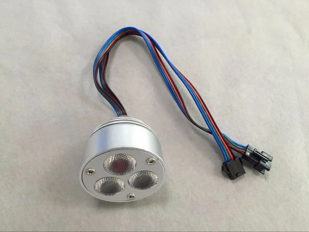 

RGB(3IN1) dumb LED spotlight,(dia:50*55mm );DC5-24V input;with 4 wire PWM driver inside