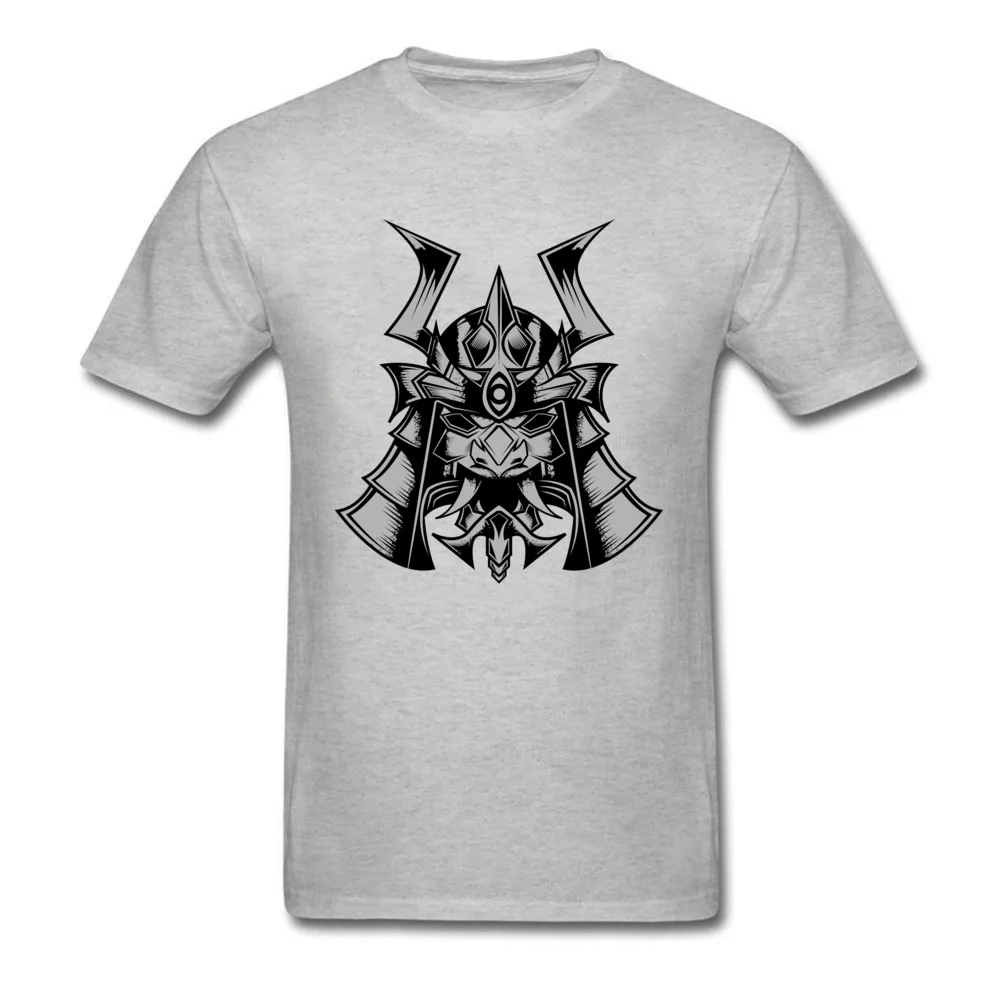 Samurai Head Tshirts Company Short Sleeve Print 100% Cotton Crew Neck Men Tops Tees Casual Tshirts Mother Day Drop Shipping Samurai Head grey