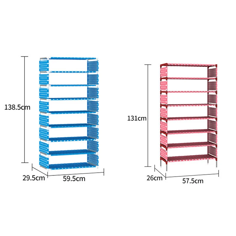 Simple 9 Tiers Nonwoven Shoe Rack Detachable Home Entryway Shoe Storage Cabinet Furniture Adjustable Shoe Organizer Space Saver