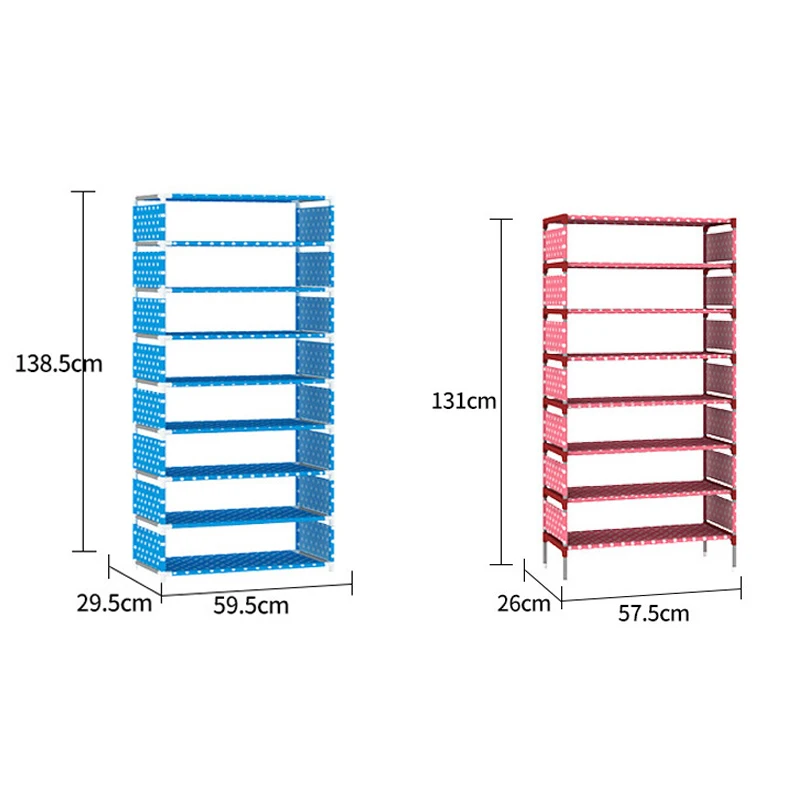 بسيطة 9 تيير محبوكة حذاء رف انفصال المنزل مدخل خزانة الأحذية الأثاث قابل للتعديل أداة تنظيم الأحذية الفضاء التوقف