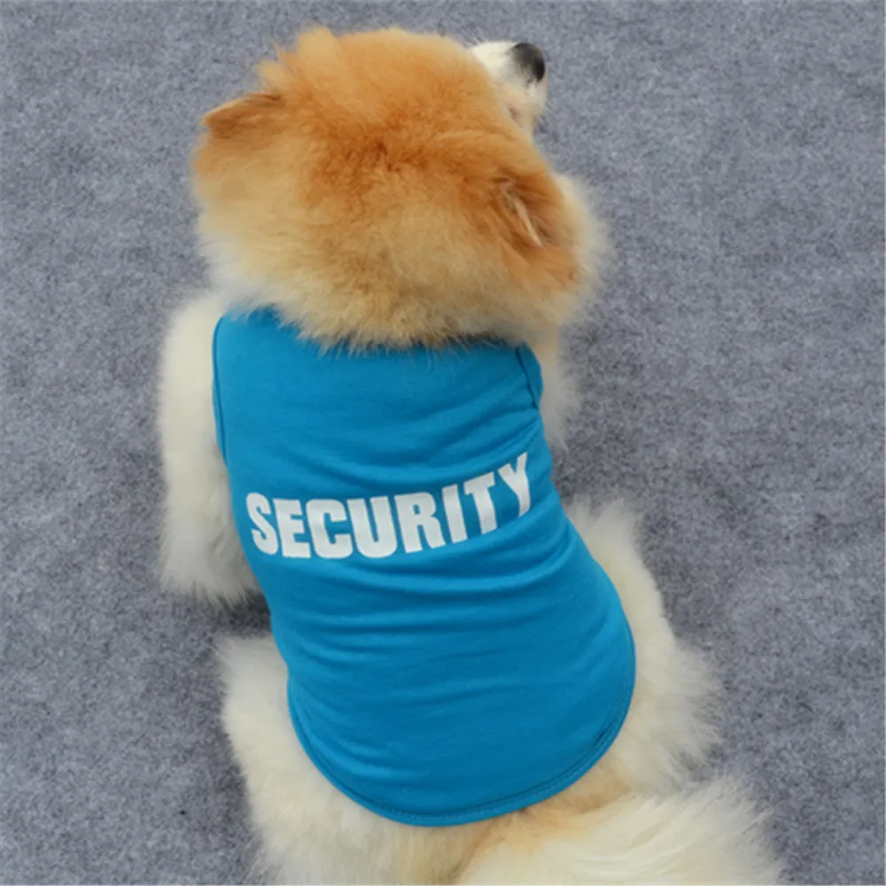

SECURITY Printed Puppy vests Clothes Pet Tank Pug Vest Cotton T Shirt Apparel chaleco para perro colete para cachorro#A