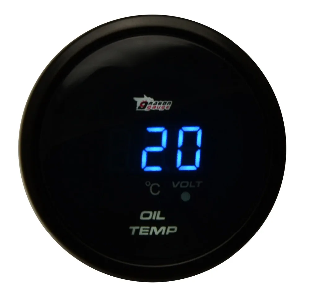 DRAGON GAUGE 2" 52MM Oil Temp Temperature Gauge Auto CAR Analog LED