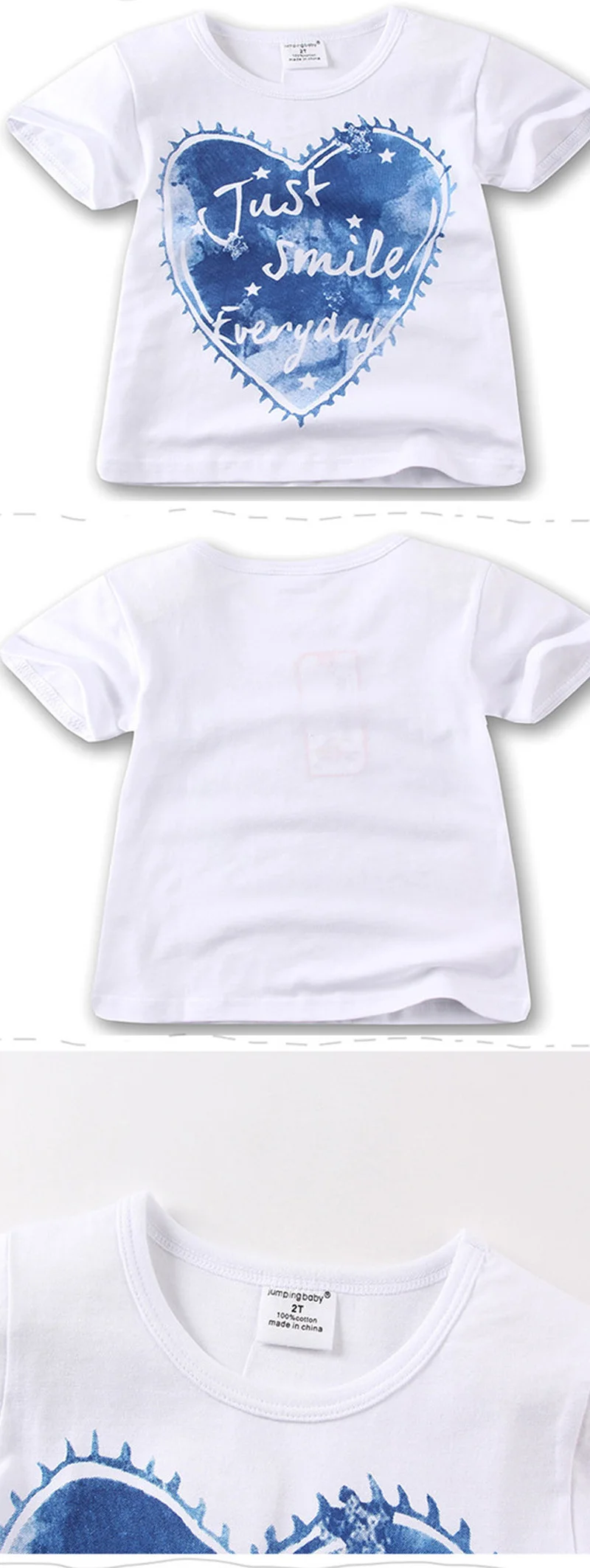 Jumpingbaby 2016 Children Girls 100% Cotton Summer T-Shirt For 1-6 Y Kids Child Short Sleeve Cartoon Tops Casual Tees Clothing46