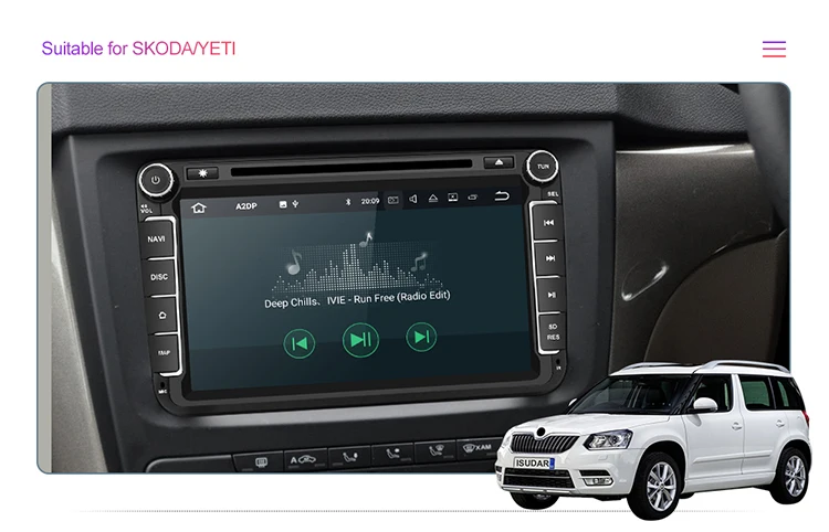 Best Isudar Two Din Car Multimedia Player Android 9 Auto Radio For Skoda/Seat/Volkswagen/VW/Passat b7/POLO/GOLF 5 6 DVD GPS 4 Cores 9