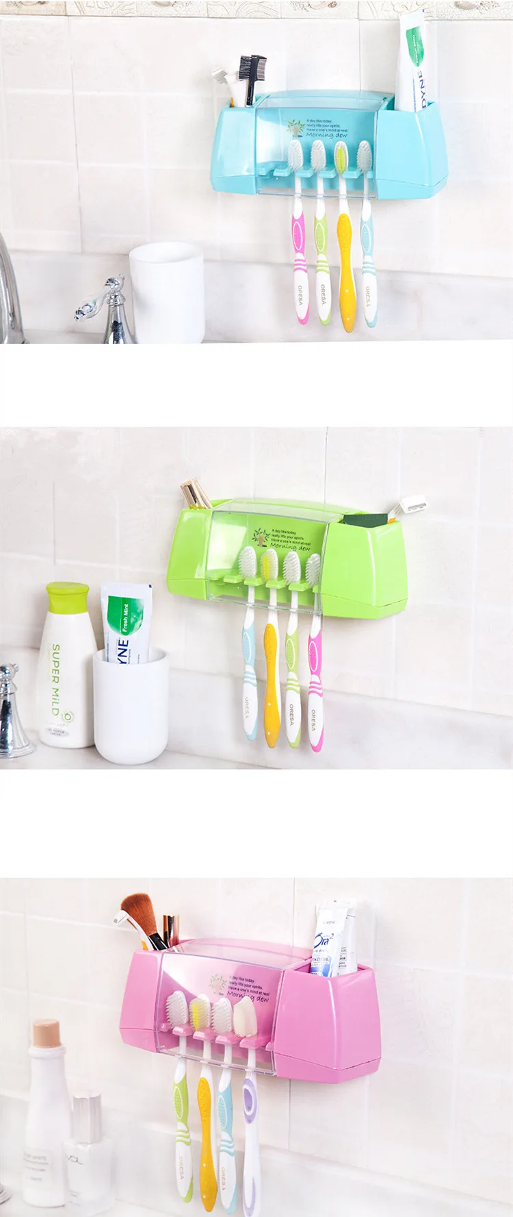 MeyJig многофункциональная зубная щетка держатель для ракетки коробка для хранения аксессуары для ванной комнаты наборы продуктов крючки на присоске кухонный держатель