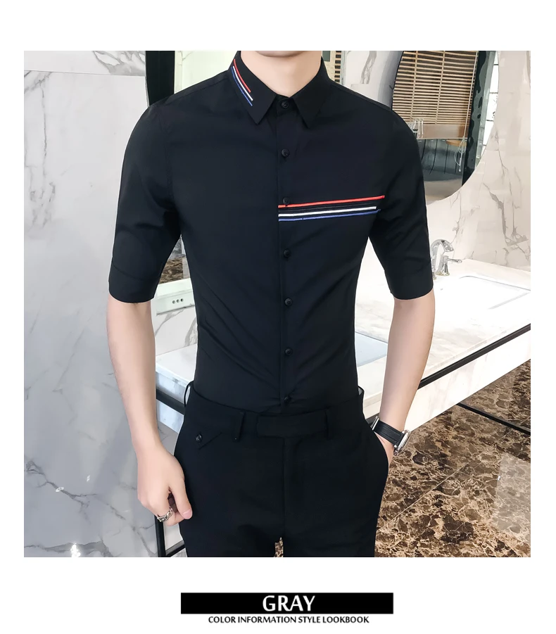 Лидер продаж брендовая Летняя мужская повседневная высокого качества три цвета Embroideried Fit пиджаки Мужской тонкий короткий Shrit