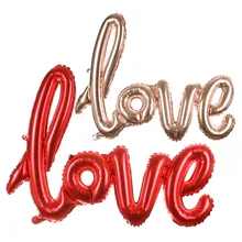 Ligatures LOVE Letter Foil Balloon Anniversary Wedding Valentines Party Decoration Balloon Red Champagne