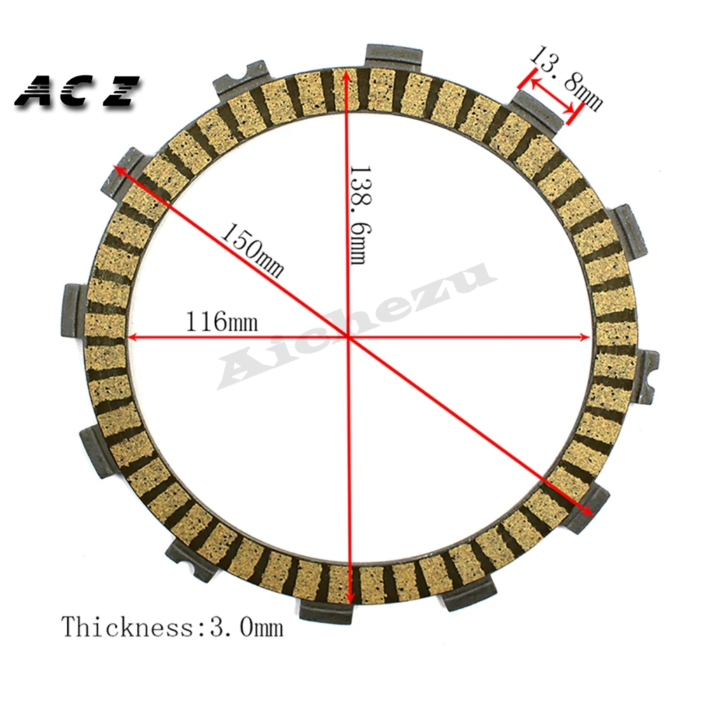 ACZ Мотоцикл 5 шт. части двигателя сцепления фрикционные диски комплект для Kawasaki Ninja 250 R/EX250 2008