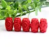 10pcs/lot Carved Lacquer-Ware Floral Red Cinnabar Barrel Beads Fit DIY Handmade Bracelet Jewelry Making Findings Supplier Craft ► Photo 3/5