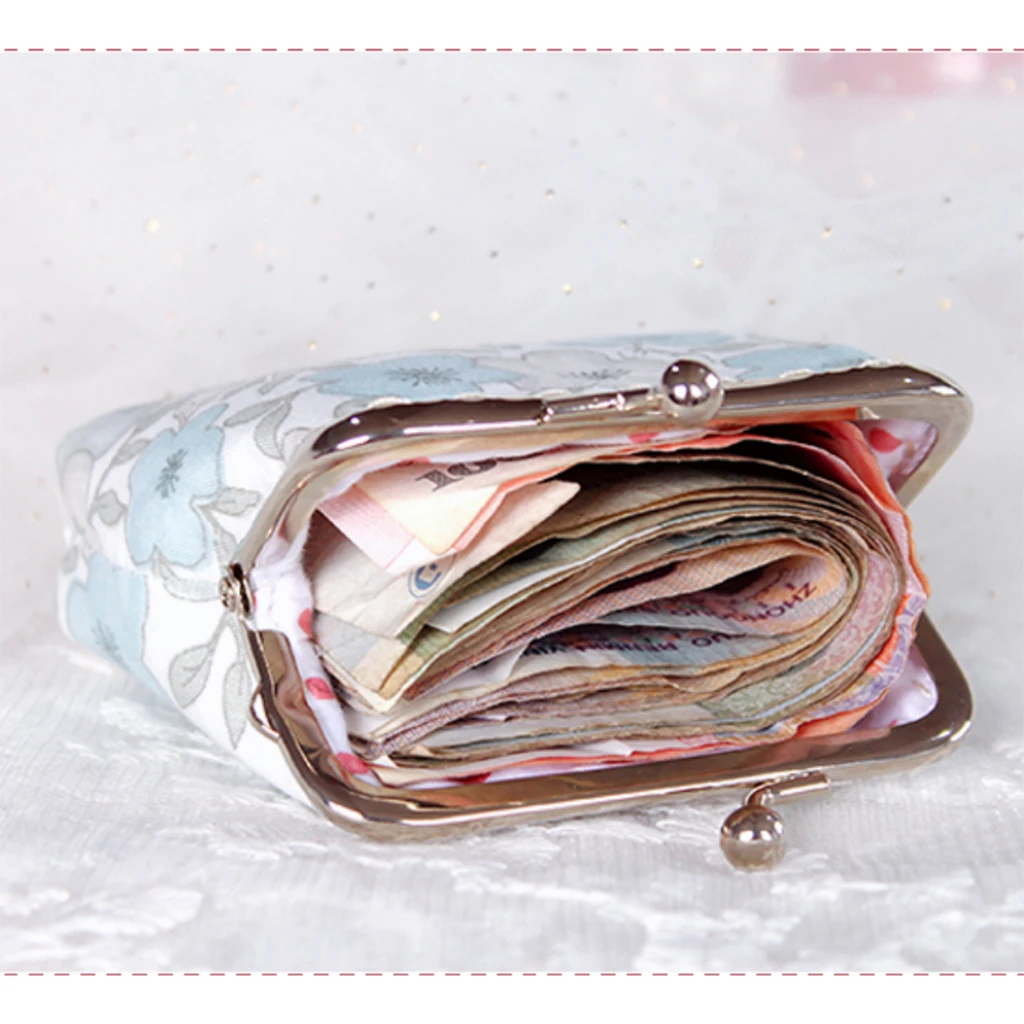 Handmade Metal Kiss Clasp Frame Flower Clutch Purse Complete Kits for Making Your Own Handbag
