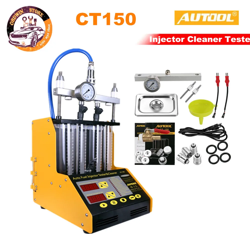 AUTOOL CT150 4 Cylinder Ultrasonic FUEL Injector Cleaner Tester English