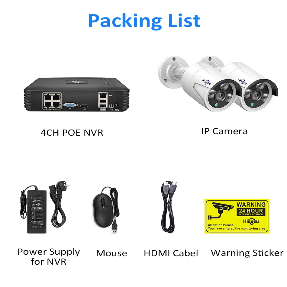4CH 1080P POE NVR комплект CCTV система с 2 шт ip камера наружная Водонепроницаемая домашняя