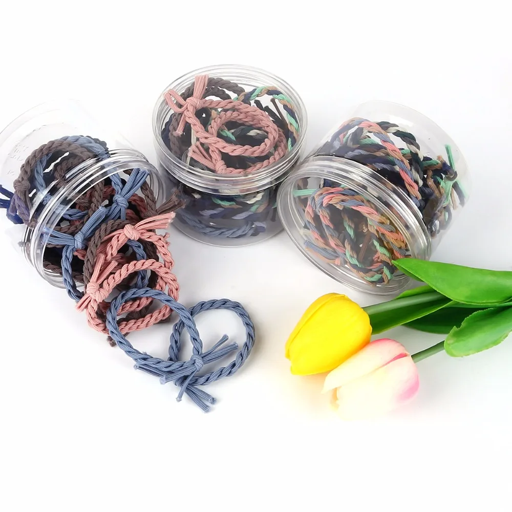 

20Pcs/Set Cute Bunny Flower Headbands Rabbit Ears Dot Headwear Elastic Hair Rope Hair Band Girl Hair Accessories Gift