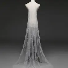 2 м длинная Горячая Белая/Фата цвета слоновой кости с расческой один слой Королевский жемчуг свадебная вуаль Veu de Noi EE708