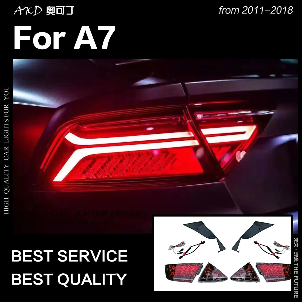 Top AKD Car Styling for Audi A7 Tail Lights 2011-2018 S7 LED Tail Lamp LED DRL Dynamic Signal Brake Reverse auto Accessories 4
