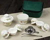 Керамический чайный набор кунг-фу, 8 шт., чайный горшок с перчатками, набор чайных чашек, портативный керамический чайный набор для путешествий на открытом воздухе - Цвет: Golden Dragon