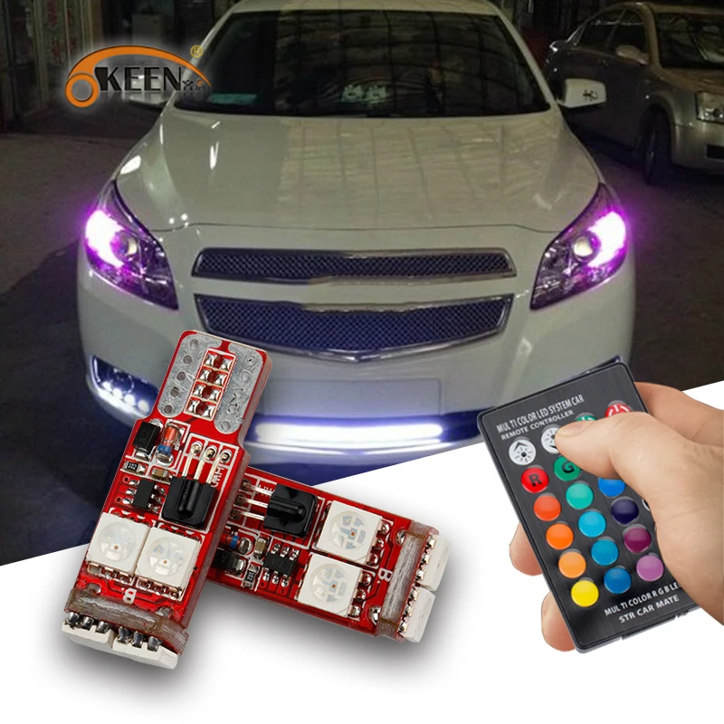 OKEEN 2 шт. Canbus красный зелёный синий T10 6smd 5050 светодиодный автомобильный светильник