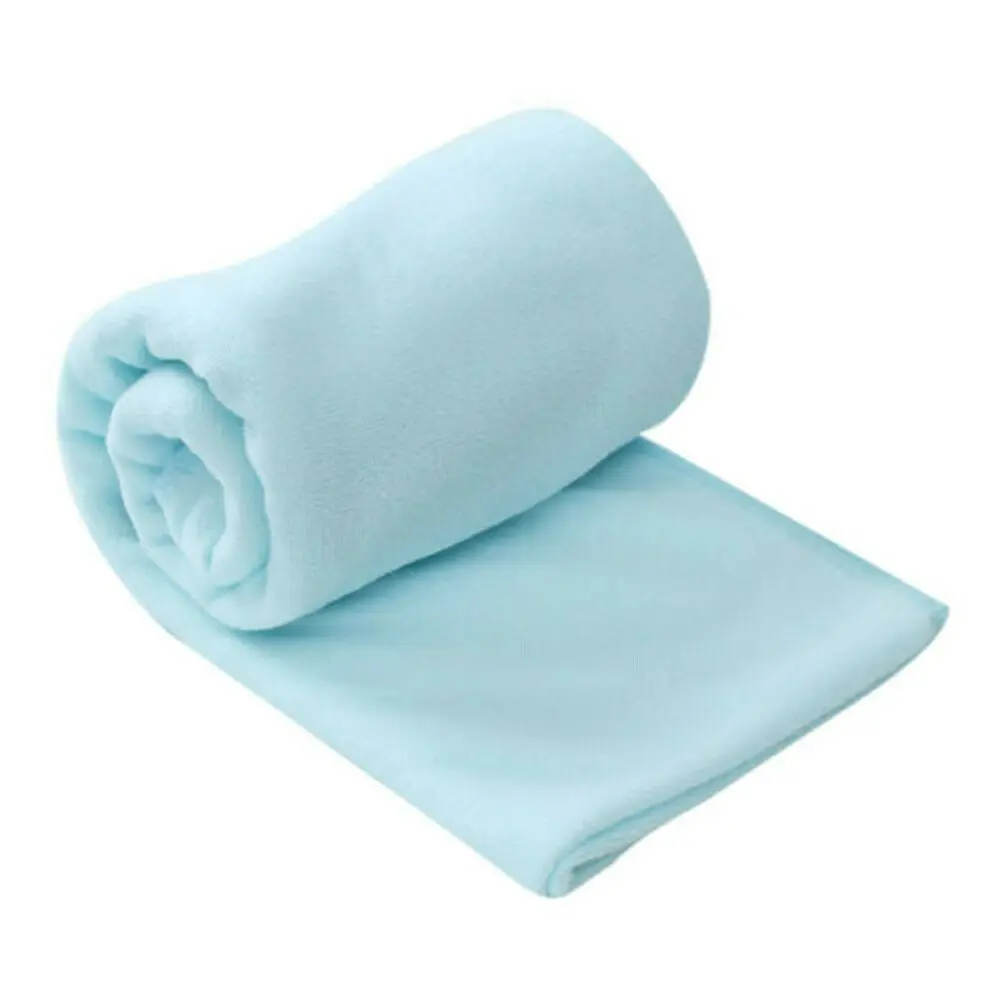 70x140 см хлопковое однотонное банное полотенце пляжное полотенце для взрослых быстрое высыхание мягкое 11 цветов плотный хорошо впитывающий антибактериальный - Цвет: Light Blue