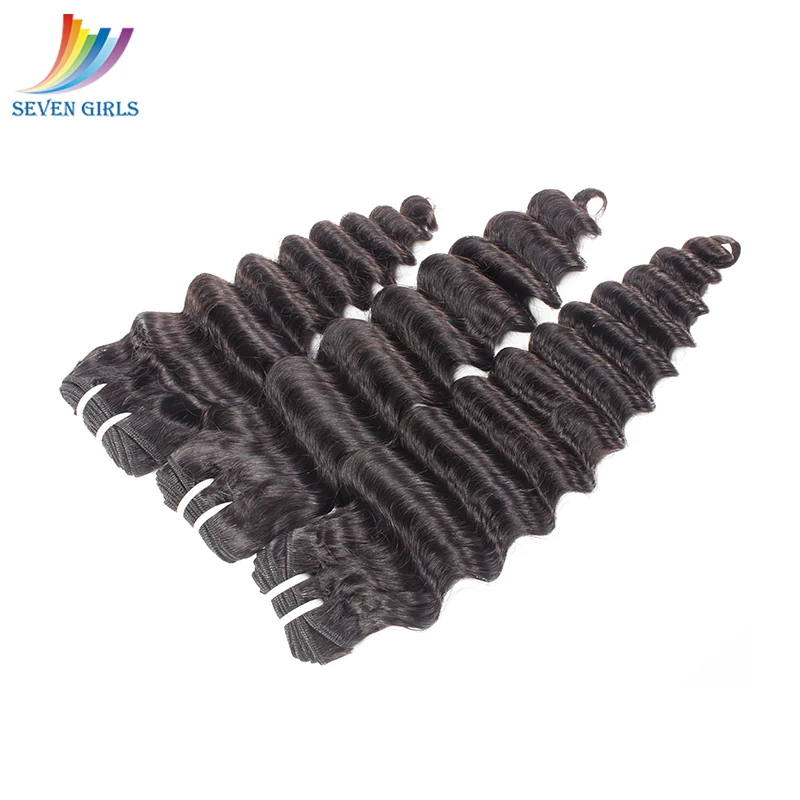 Sevengirls Brazilian Deep Wave Human Hair Bundles Natural Color Wet And Wavy Virgin Hair 30 Inch Bundle Available Free Shipping