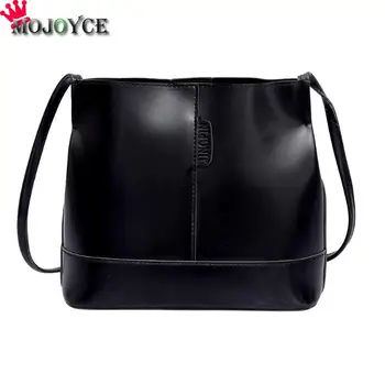 

Women Solid Color Sling Bucket Bag PU Leather Girls Shoulder Satchel Bags