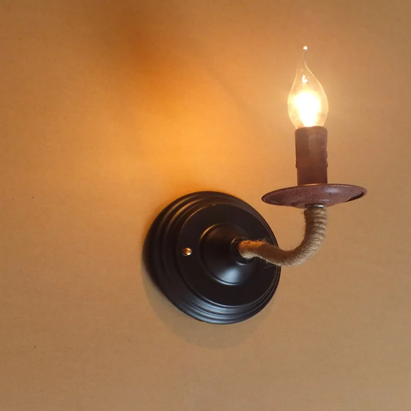 

Tip light bulb Mini wall lamp warehouse loft American country retro industry Vintage iron Small Candle Wall Lamps E14 40W