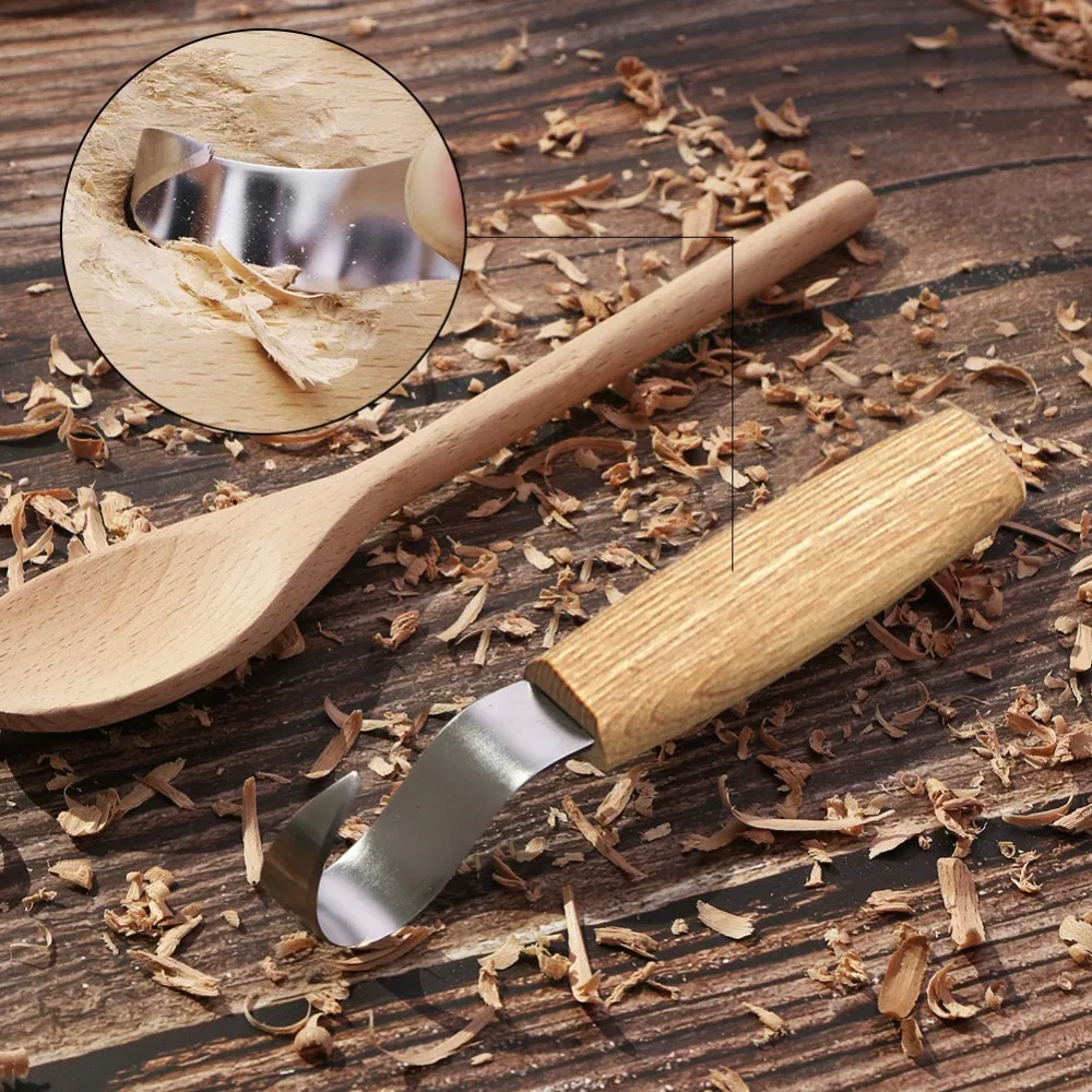 Ceny 5 sztuk wysoko manganowa stal Peeling rzeźba w drewnie rzeźba w drewnie DIY drewna uchwytem łyżeczka nóż do rzeźbienia drzeworyt narzędzia