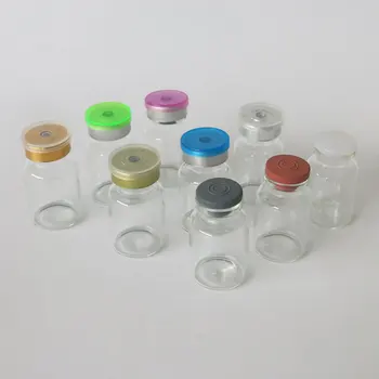 

50 x 10ml Clear Glass Perfume Essential Essence Glass Bottles with Filp off Lid Injection Medicine Sample Vial & Rubber Stopper
