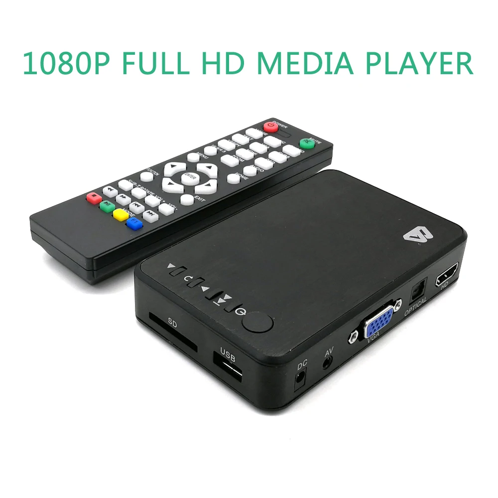 Мини медиа Full HD мультимедийный плеер Autoplay USB внешний HDD SD U диск медиаплеер с автомобильным зарядным устройством HDMI VGA AV для MKV RMVB