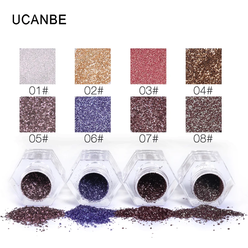 UCANBE блеск Тени для век косметическая пудра Make Up Shimmer Eye пигмент водостойкие блестки свободная пудра Обнаженная косметика для глаз TSLM2