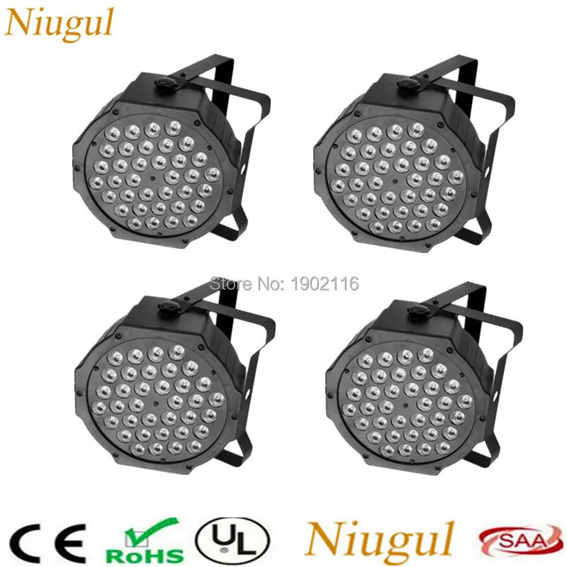 

4pcs/lot DHL/FedEx Free Shipping 36x3W LED Par Light RGB Flat Par LED DMX512 Control Disco Stage Light Professional DJ Equipment