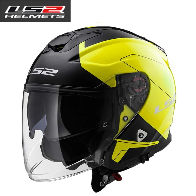 LS2 OF521 moto rcycle шлем из стекловолокна двойной Лен с открытым лицом Мото шлем с быстросъемной пряжкой LS2 шлемы на половину лица - Цвет: 9