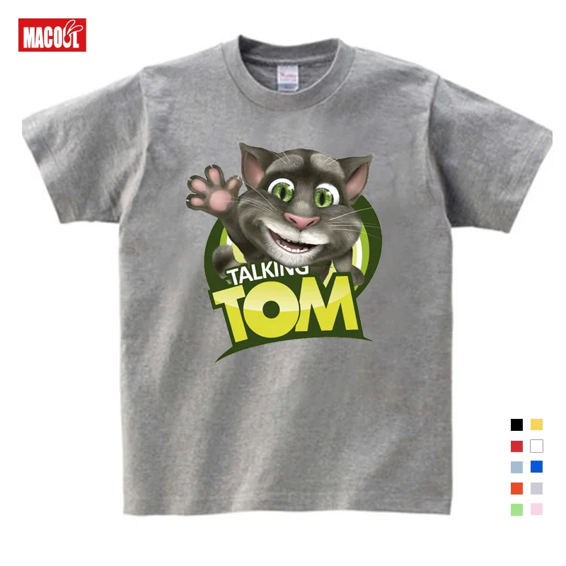 The Children's Favourite Online Games Can Talking Tom Cat Prints Child Summer Shirt Cat Tom and His Friends Cartoon Costumes 5T