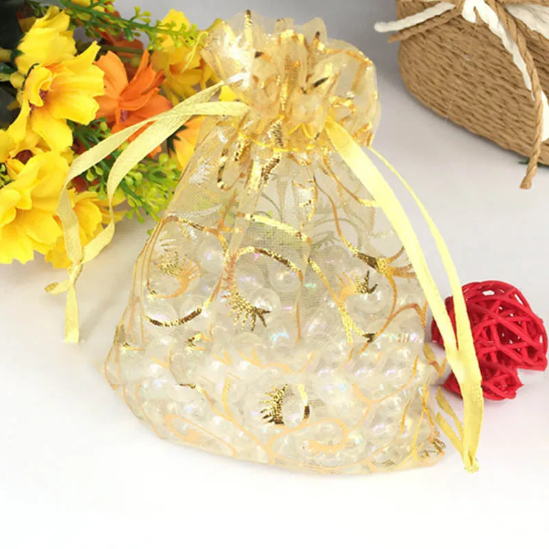 

100Pcs 10X12Cm Wedding Christmas Gift Pouches Storage Bags Jewelry Package Organza Wedding Birthday Party Decoration Supplies