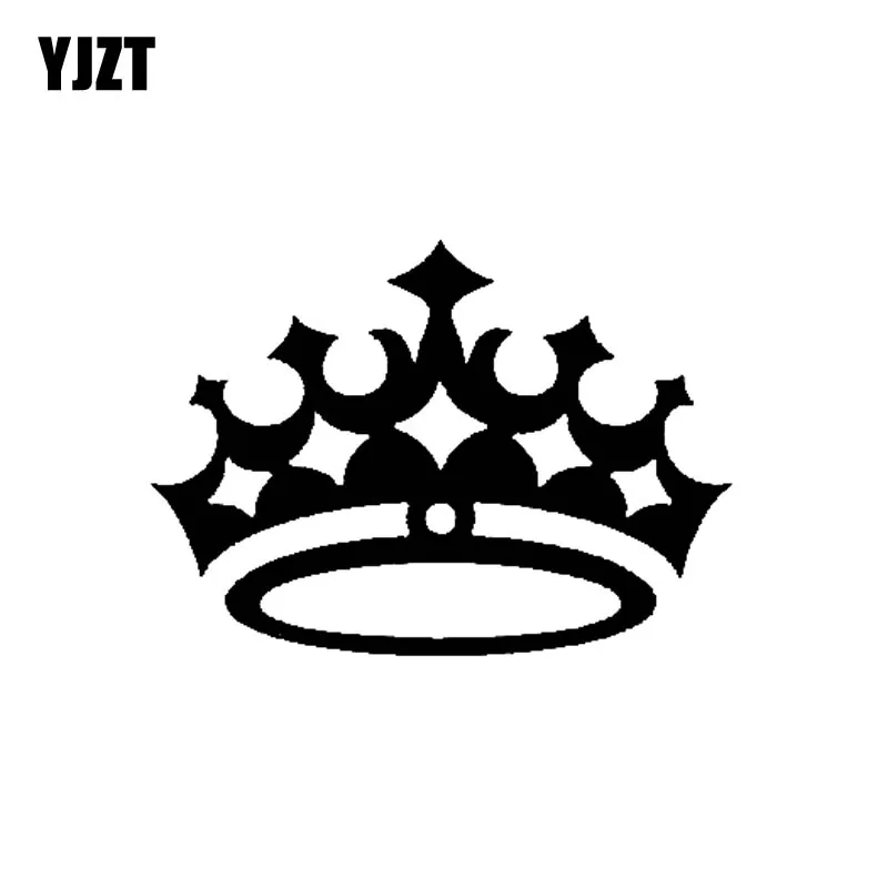 YJZT 12.7CM*9.1CM Five Star Crown Vinyl Car Stickers Decals Black