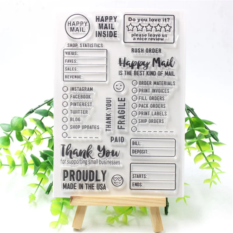

YPP CRAFT Happy Mail Transparent Clear Silicone Stamps for DIY Scrapbooking/Card Making/Kids Fun Decoration Supplies 373